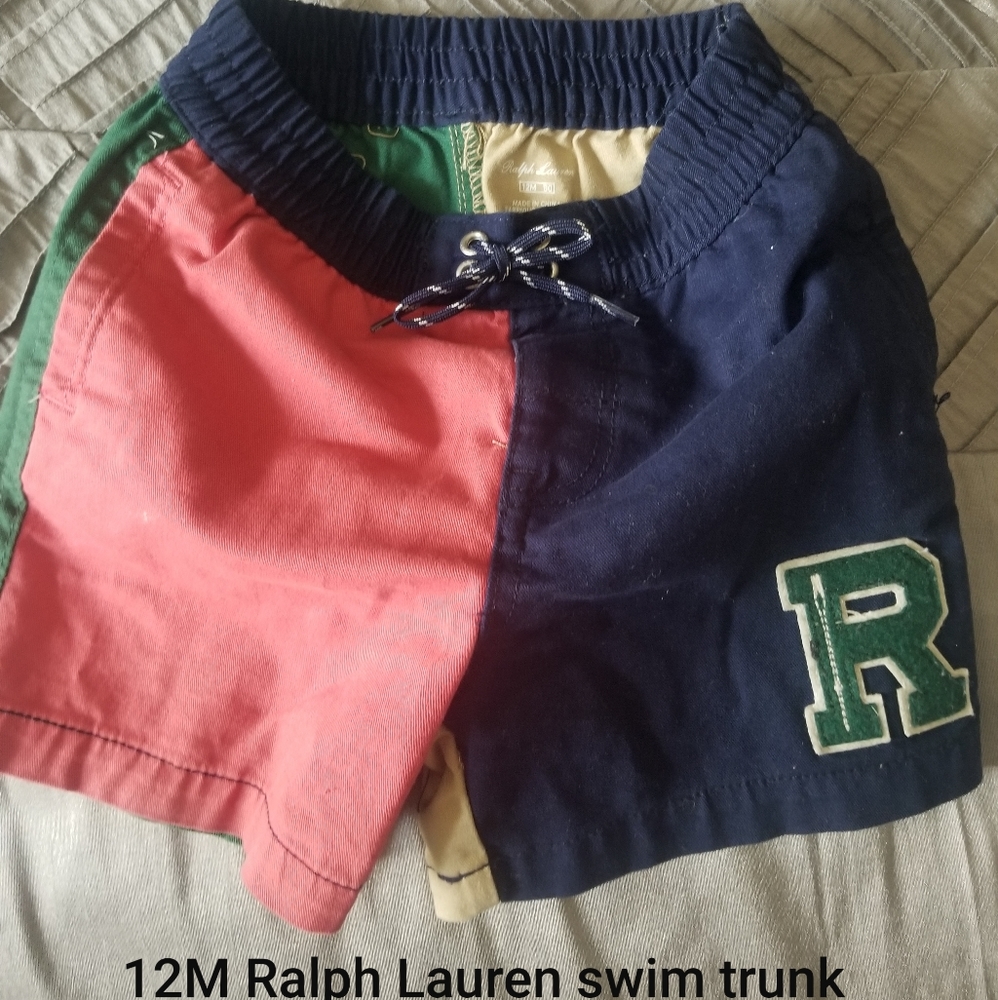 12 m baby boy Ralph Lauren swim trunks